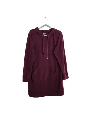 SOHO NY & Co. Burgundy Hoodie Sweatshirt Mini Dress Size XL